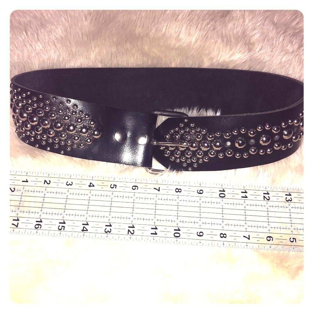 Genuine studded leather belt